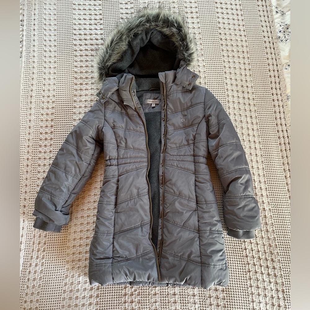 Calvin Klein Jeans Charcoal Kids Puffer Coat
